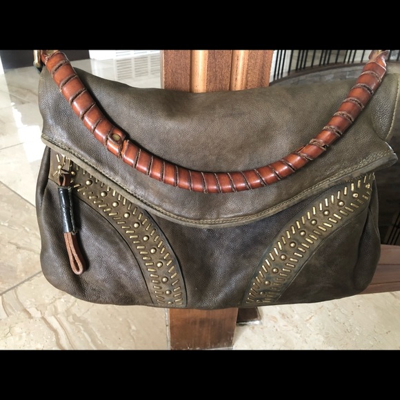 A.S.98 Handbags - A.S.98/AS98 leather army green purse handbag/shoulder bag